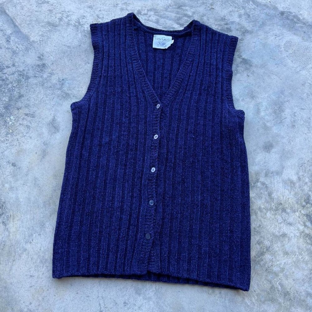 Vintage 90s Sweater Vest Button Down Sweater Men's Large